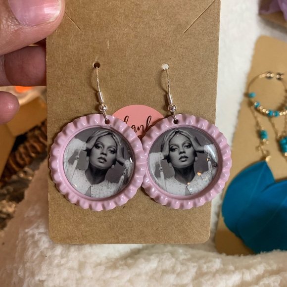 ⭐️Host pick!!! Diana Ross art handcrafted earrings Host Pick!🎉 - Picture 2 of 8